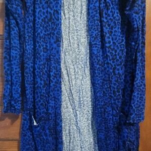 Leopard Print Blue Women's Coat